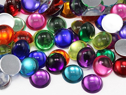 Allstarco KraftGenius 15mm Blue Aqua Lt A08 Round Flat Back Acrylic Cabochons Plastic Gems for Crafts Costume Embelishments Card Making Jewels Jewelry Making Supplies Cosplay Jewels - 30 Pieces - Image 4